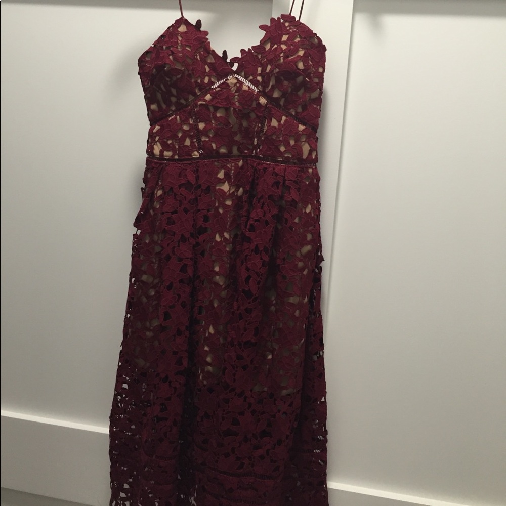 Self portrait size 6 burgundy dress worn once